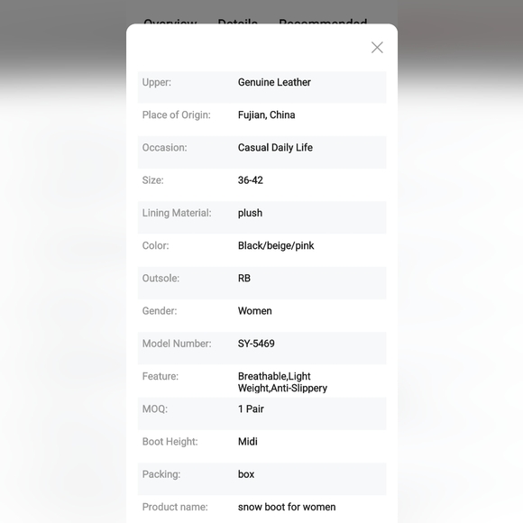 Brand new OUTDOOR Genuine upper Leather Winter boots, Beige Size 37 - Picture 8 of 9